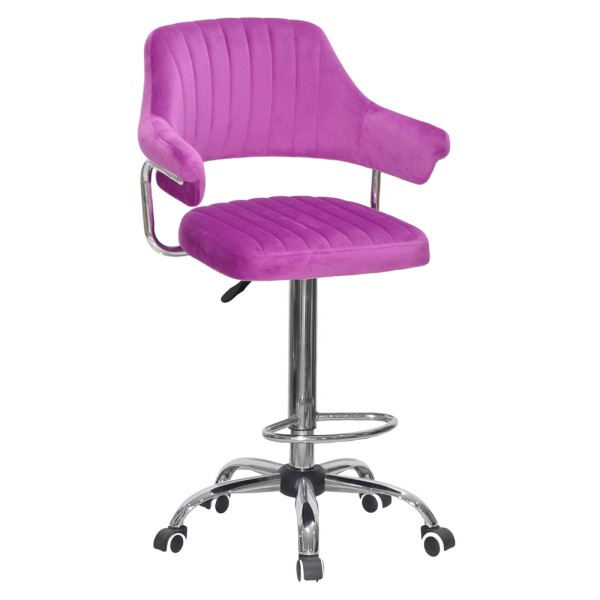 Барний стілець на роликах Bottle Office chrome