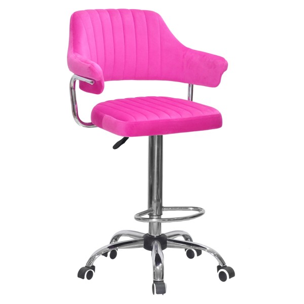 Барний стілець на роликах Bottle Office chrome