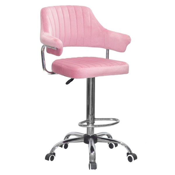 Барний стілець на роликах Bottle Office chrome