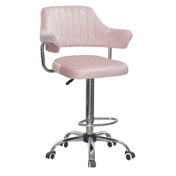 Барний стілець на роликах Bottle Office chrome