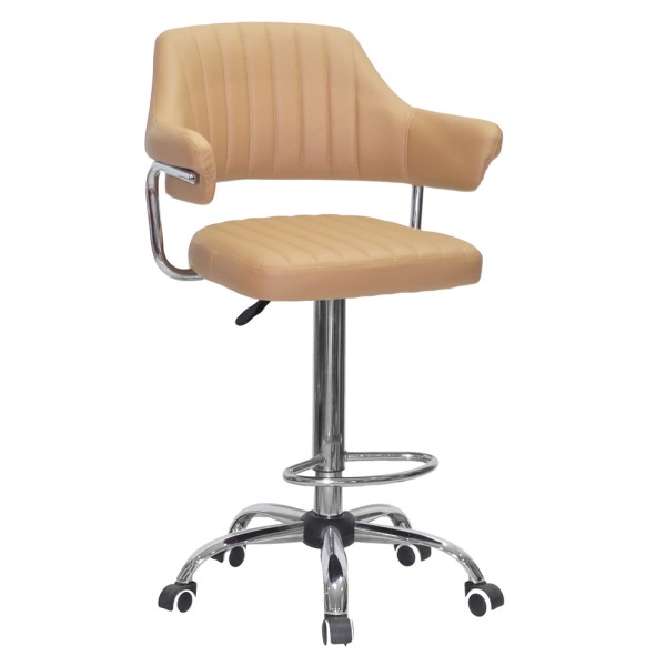 Барний стілець на роликах Bottle Office chrome