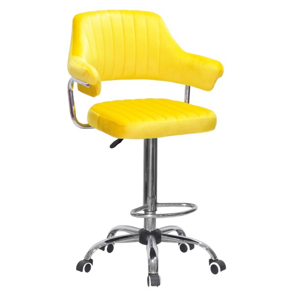 Барний стілець на роликах Bottle Office chrome