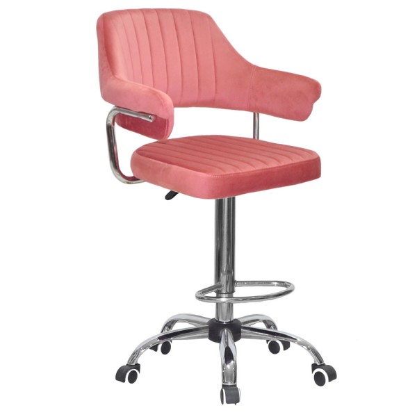 Барний стілець на роликах Bottle Office chrome