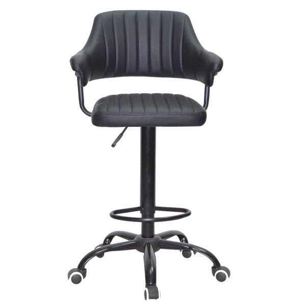 Барний стілець на роликах Bottle Office black