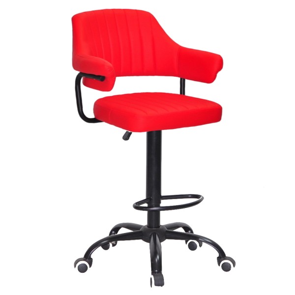 Барний стілець на роликах Bottle Office black