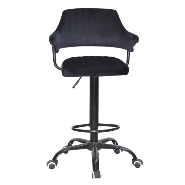 Барний стілець на роликах Bottle Office black