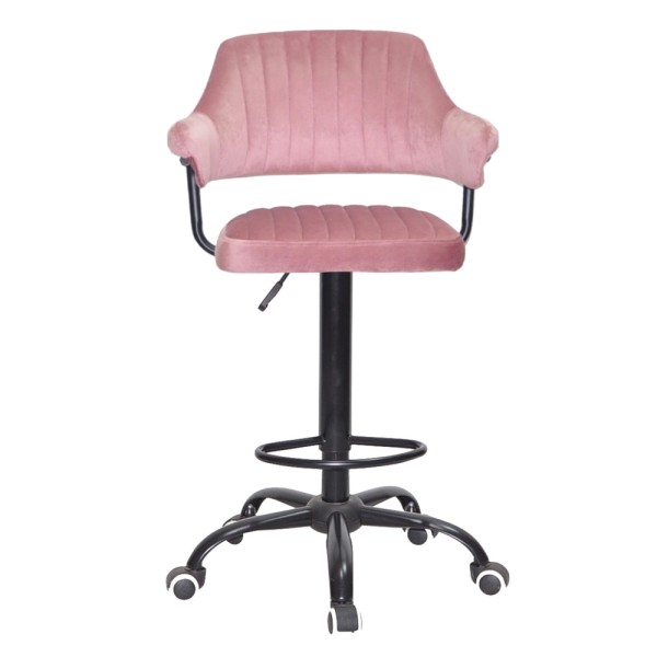 Барний стілець на роликах Bottle Office black