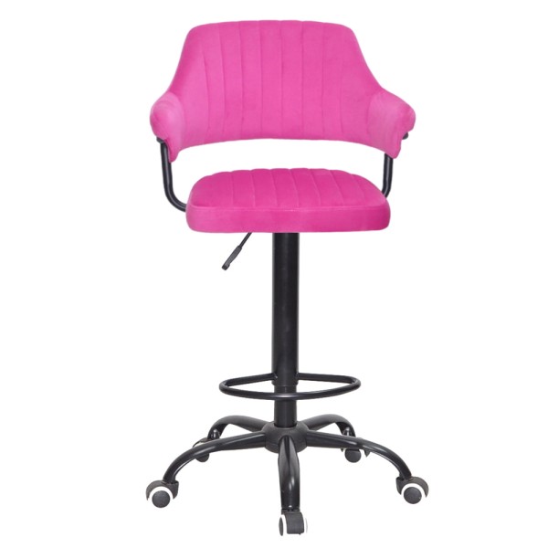 Барний стілець на роликах Bottle Office black