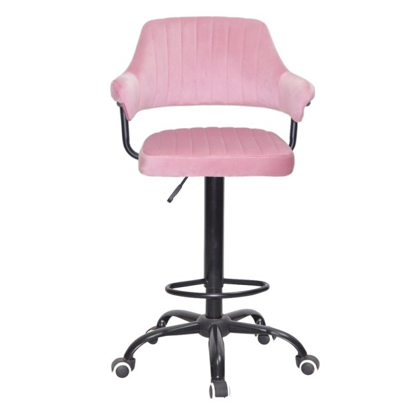 Барний стілець на роликах Bottle Office black