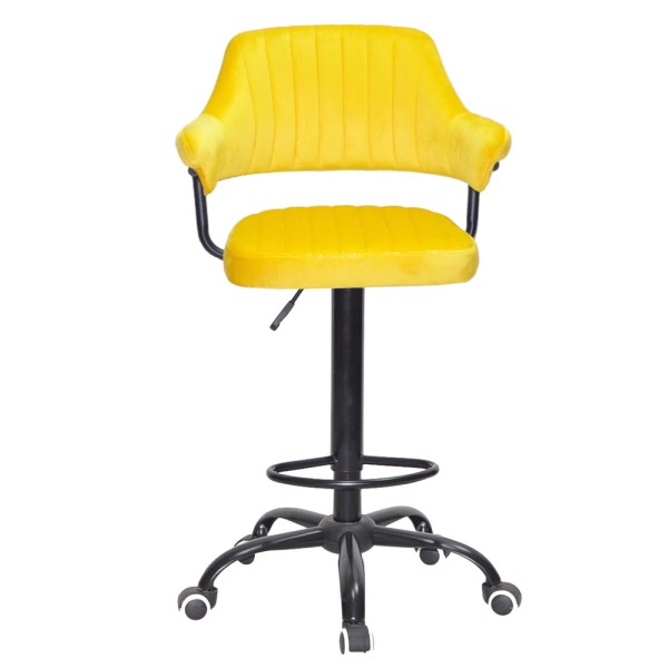 Барний стілець на роликах Bottle Office black