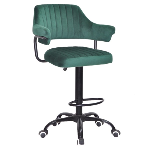 Барний стілець на роликах Bottle Office black