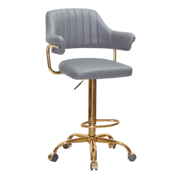 Барний стілець на роликах Bottle Office gold