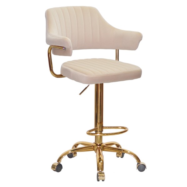 Барний стілець на роликах Bottle Office gold