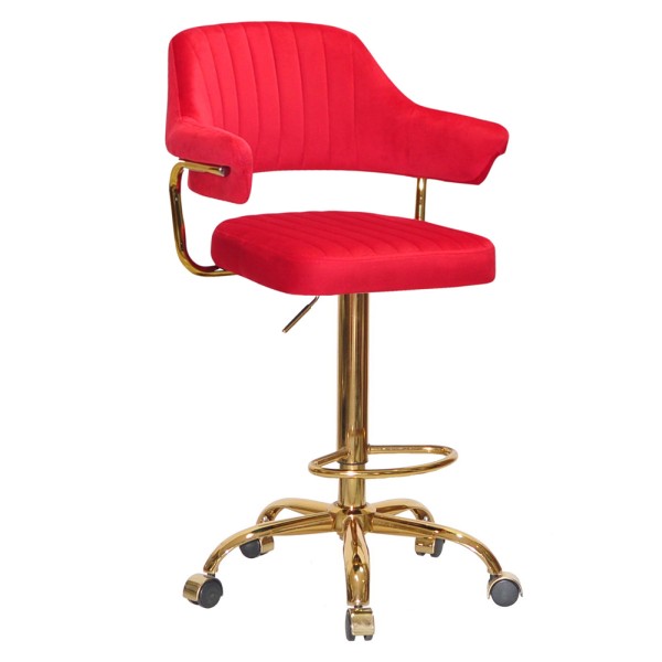 Барний стілець на роликах Bottle Office gold