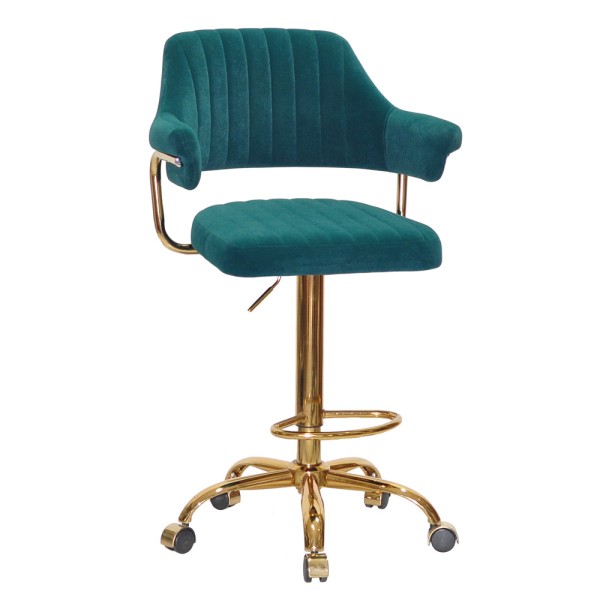 Барний стілець на роликах Bottle Office gold