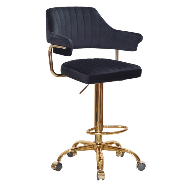 Барний стілець на роликах Bottle Office gold