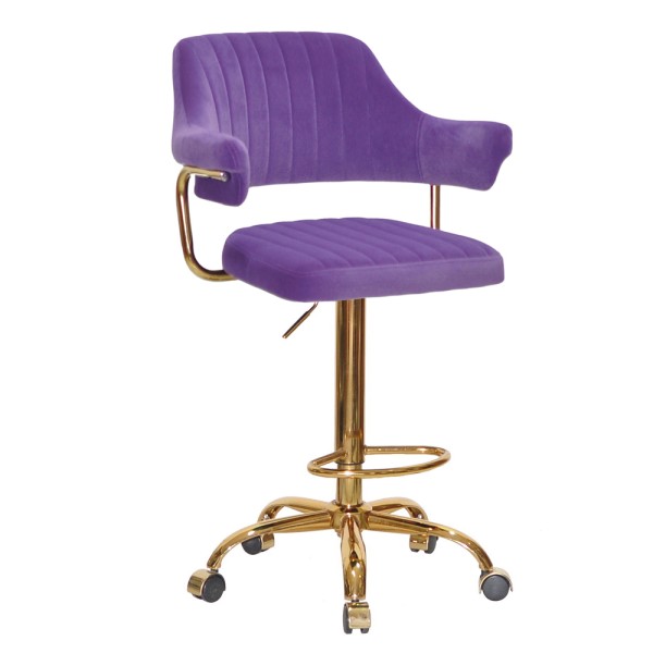 Барний стілець на роликах Bottle Office gold