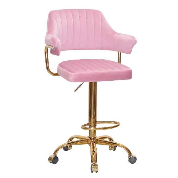 Барний стілець на роликах Bottle Office gold