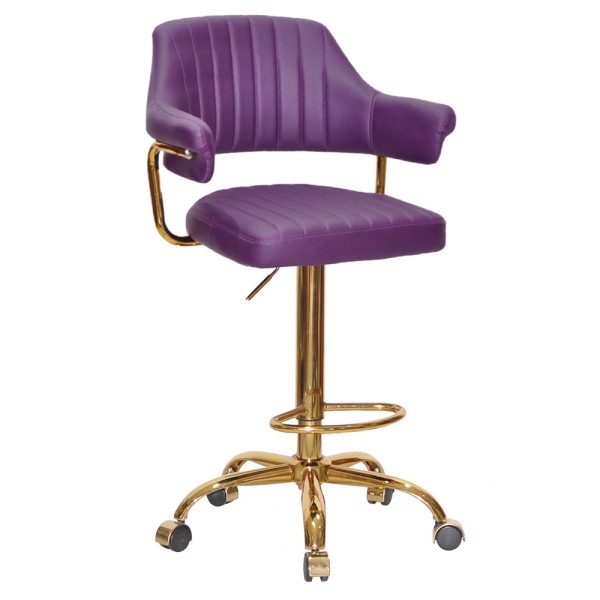 Барний стілець на роликах Bottle Office gold