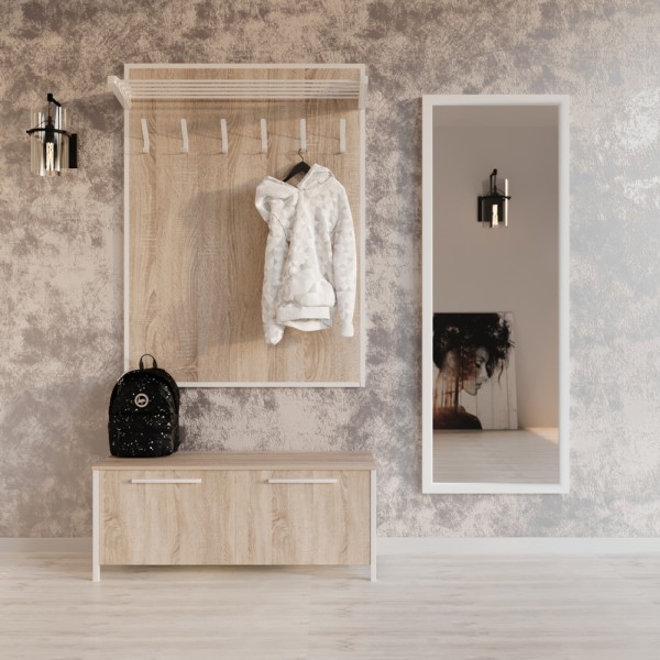 Тумба для взуття Сієста — білий метал