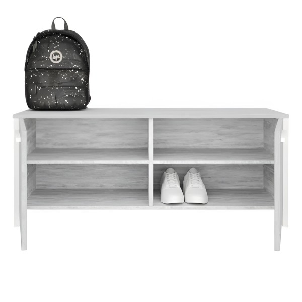 Тумба для взуття Сієста — білий метал