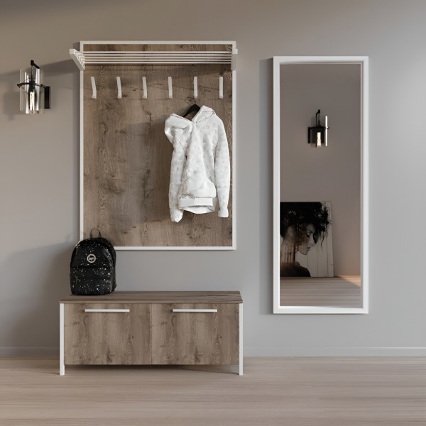 Тумба для взуття Сієста — білий метал