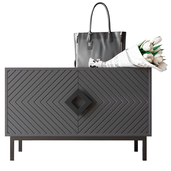 Тумба для взуття Оксфорд чорний метал – сучасний стиль для вашого передпокою