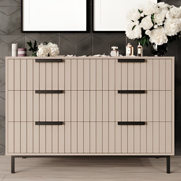 Комод Нью-Йорк 2 чорний метал – елегантний та практичний вибір для вашої спальні