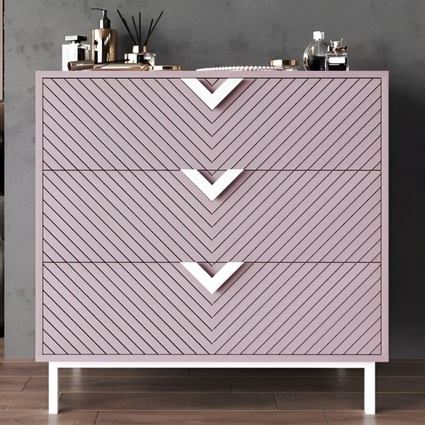 Комод Оксфорд білий метал – сучасний стиль для вашої спальні