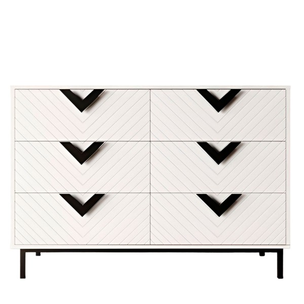 Комод Оксфорд 2 чорний метал для сучасної спальні