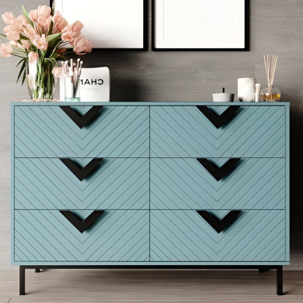 Комод Оксфорд 2 чорний метал для сучасної спальні