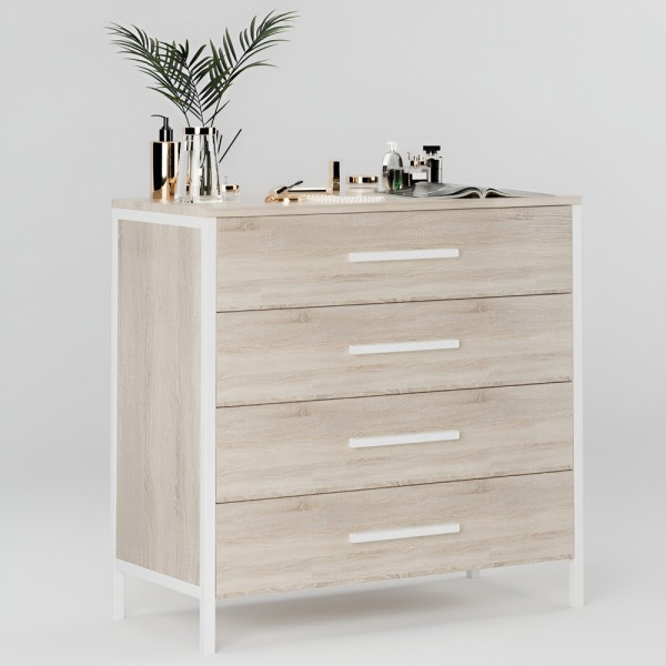 Комод Техас білий метал – стильний та функціональний вибір для спальні