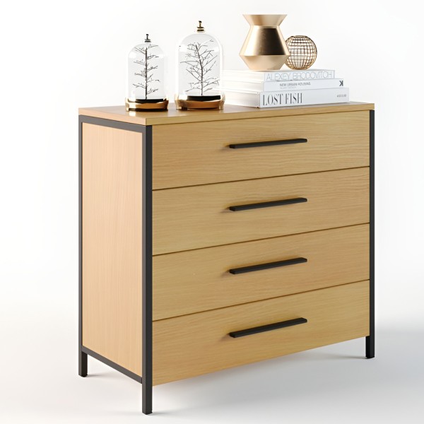 Комод Техас чорний метал