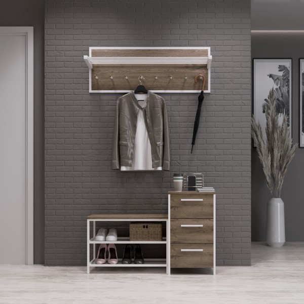 Настінна вішалка Верона 1 білий метал для передпокою