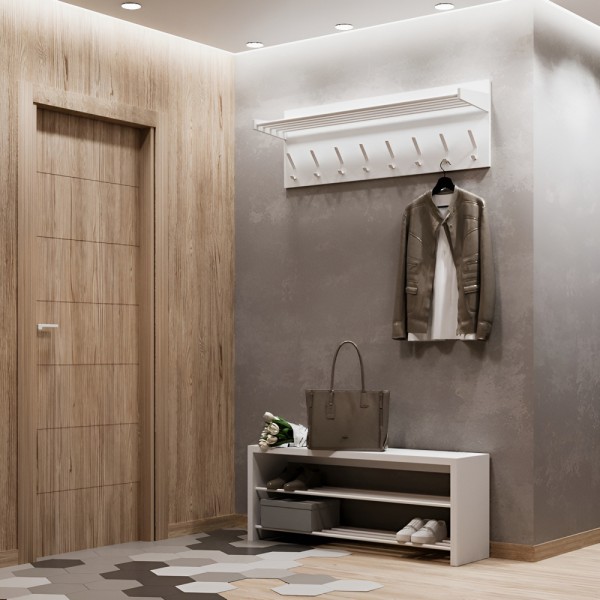 Настінна вішалка Веста білий метал