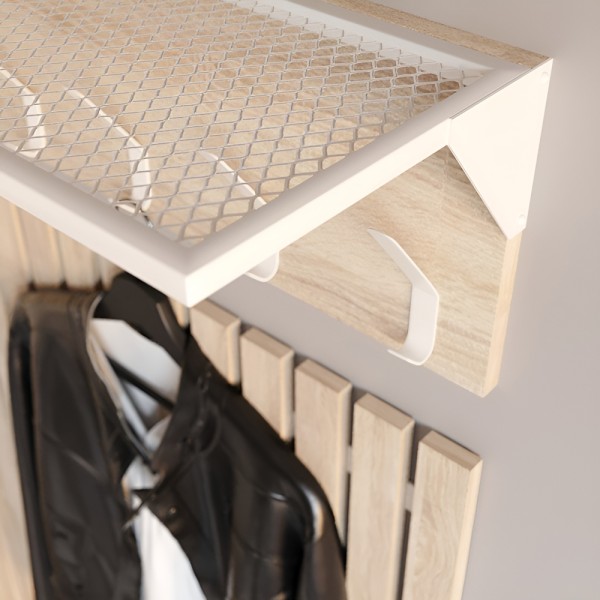 Настінна вішалка ЛТ білий метал для передпокою