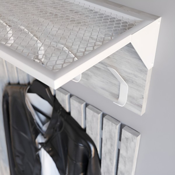 Настінна вішалка ЛТ білий метал для передпокою