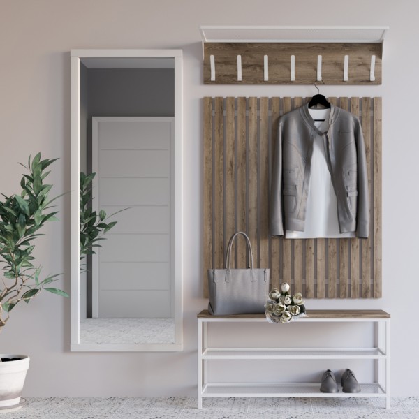 Настінна вішалка ЛТ білий метал для передпокою