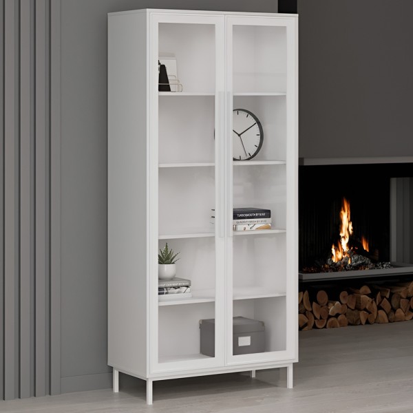 Шафа-вітрина Берлін білий фасад