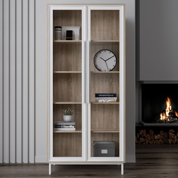 Шафа-вітрина Берлін білий фасад