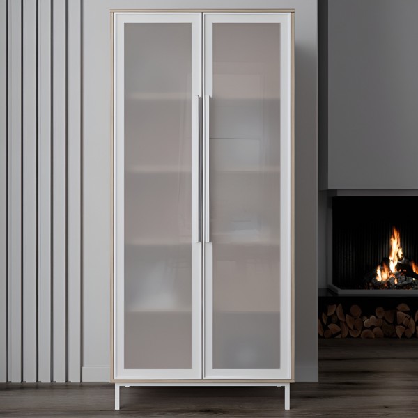 Шафа-вітрина Берлін білий фасад