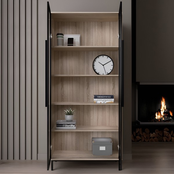 Шафа-вітрина Берлін чорний фасад — для стильного інтер'єру вашої вітальні