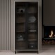 Шафа-вітрина Берлін чорний фасад — для стильного інтер'єру вашої вітальні