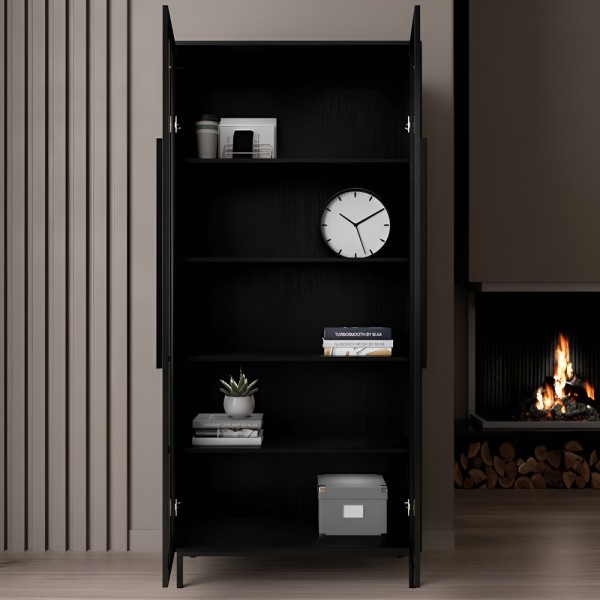 Шафа-вітрина Берлін чорний фасад — для стильного інтер'єру вашої вітальні