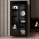 Шафа-вітрина Берлін чорний фасад — для стильного інтер'єру вашої вітальні