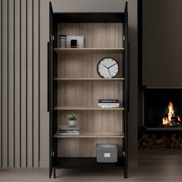 Шафа-вітрина Берлін чорний фасад — для стильного інтер'єру вашої вітальні