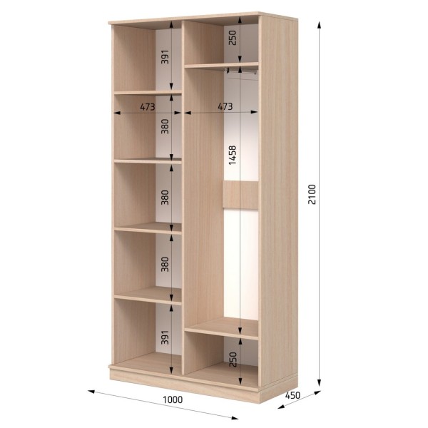 Шафа розпашна ШР 2 МДФ E-line 1000 мм