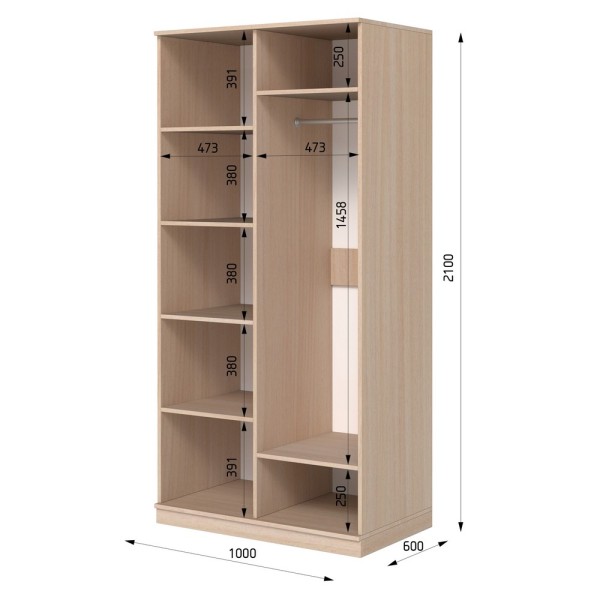 Шафа розпашна ШР 2 МДФ E-line 1000 мм