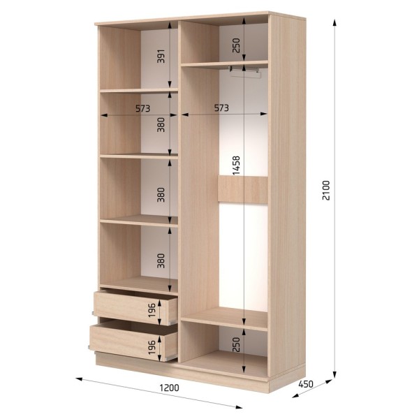 Шафа розпашна ШР 5 E-line 1200 мм від Elite Mebel