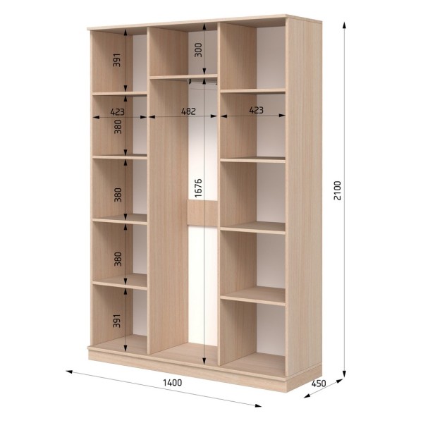 Шафа розпашна ШР 6 E-line 1400 мм